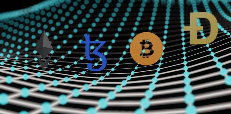 a bitcoin and bitcoin logo on a black background